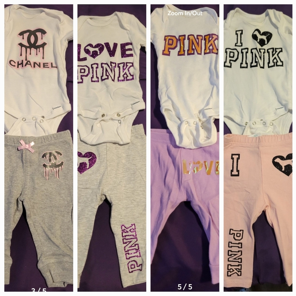 Infant Baby Girl Victoria Secret Pink Outfits (Size 3-6mo)